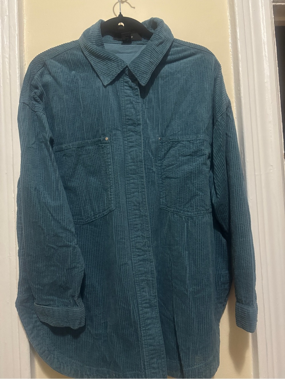 Forever 21 Teal Corduroy Shirt Jacket